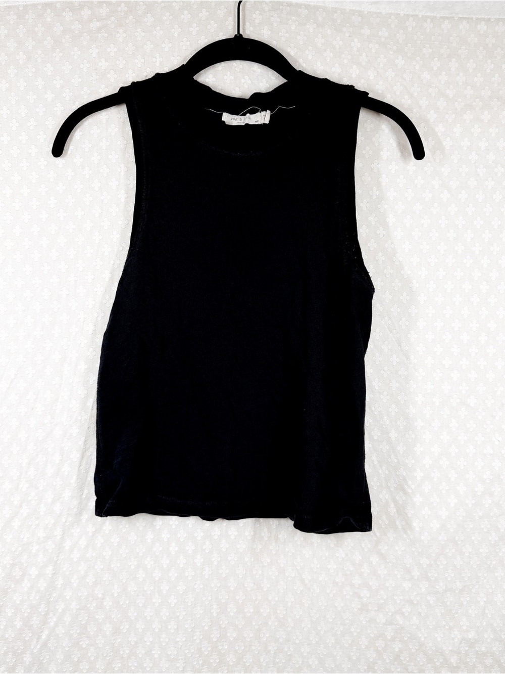 Rag & Bone Black Jolie High Neck Cotton Tank Top